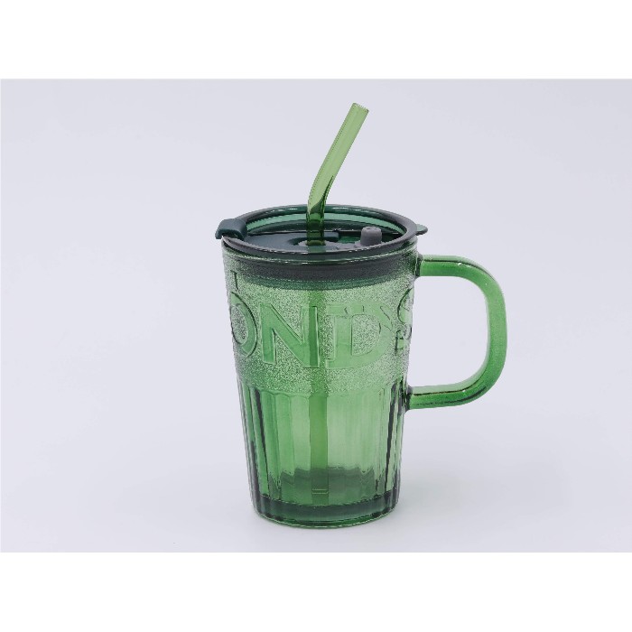 tableware/mugs-cups/mumuso-diamonds-coffee-mug-with-straw-green450-ml
