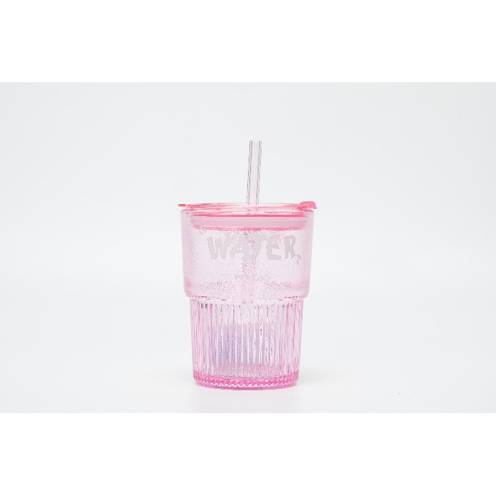 tableware/glassware/mumuso-coffee-tumbler-with-lid-straw-pink450-ml