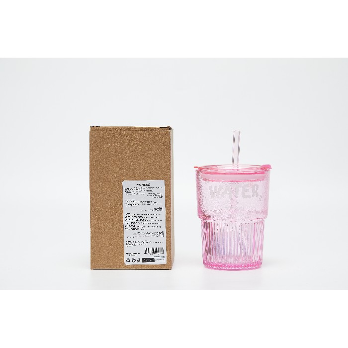 tableware/glassware/mumuso-coffee-tumbler-with-lid-straw-pink450-ml