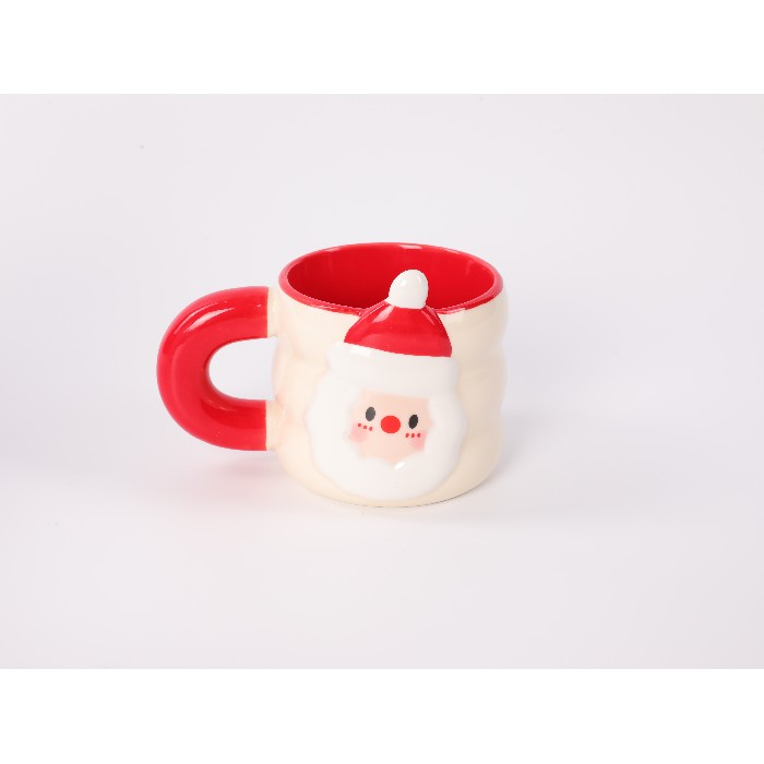 christmas/table-setups/mumuso-santa-claus-embossed-ceramic-mug-340ml-red
