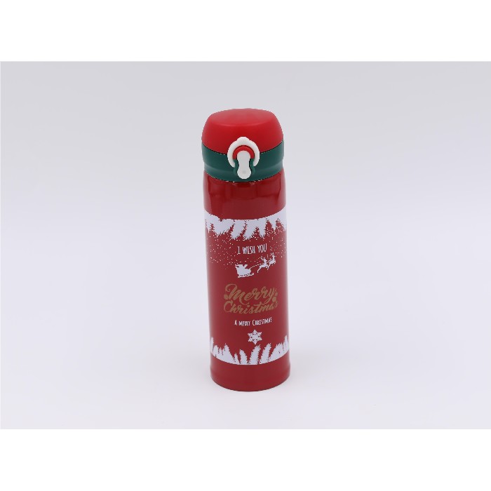 christmas/decorations/mumuso-christmas-insulated-water-bottle-with-flip-top-lid-red450-ml