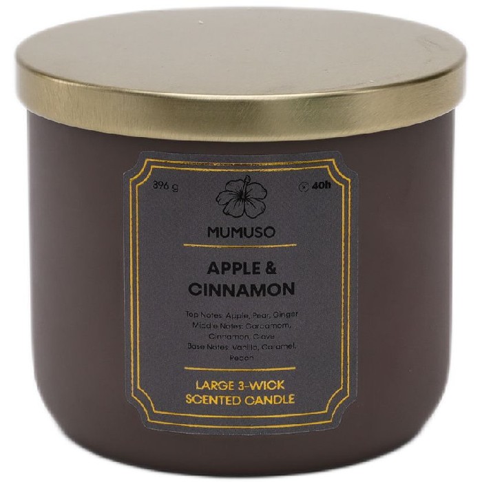 home-decor/candles-home-fragrance/mumuso-3-wick-scented-candle-apple-and-cinnamon-396g