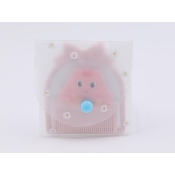 bathrooms/personal-beauty-clean/mumuso-portable-cartoon-mirror-hair-comb-set-pink