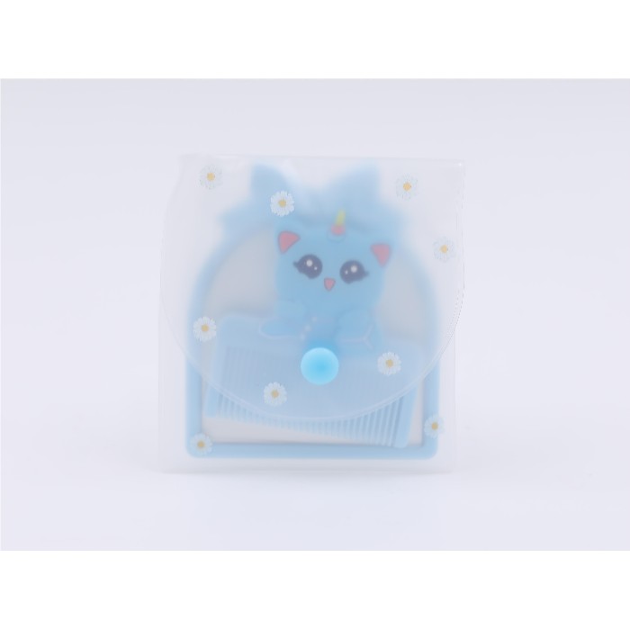 bathrooms/personal-beauty-clean/mumuso-portable-cartoon-mirror-hair-comb-set-blue