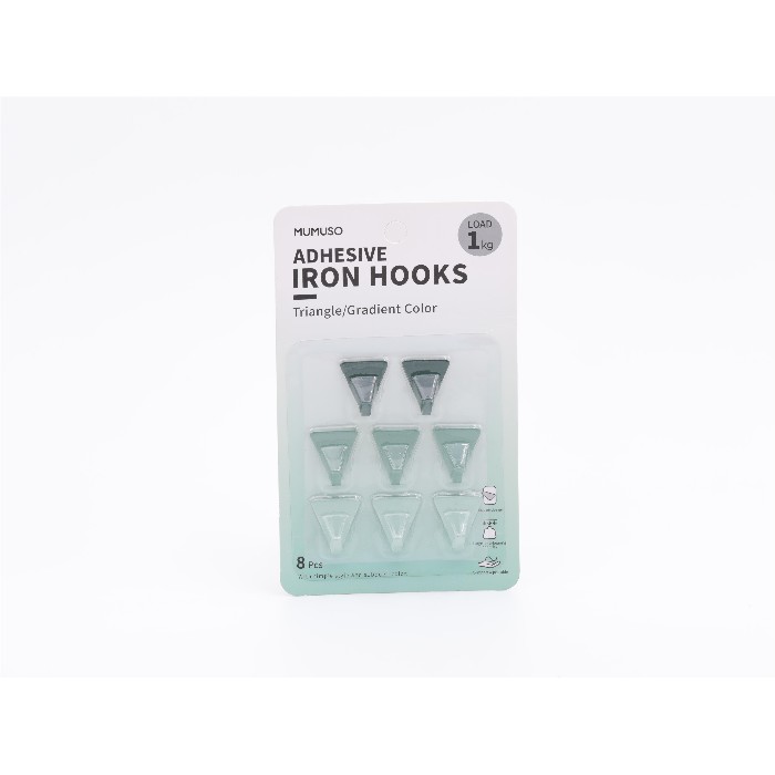 bathrooms/towel-rails-hooks/mumuso-adhesive-iron-hooks-trianglegradient-color8-pack