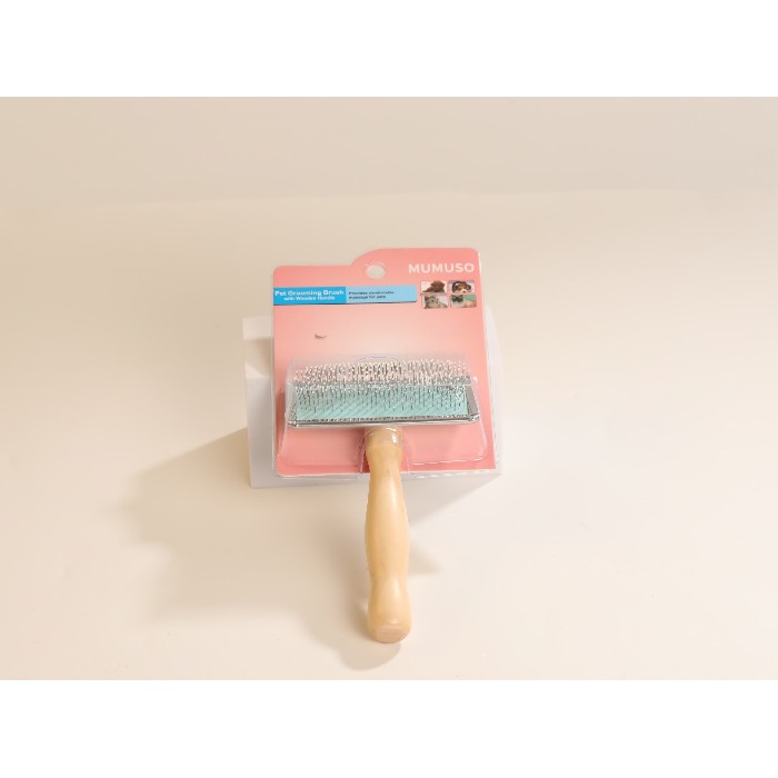 other/pet-care-accessories/mumuso-pet-grooming-brush-with-wooden-handle