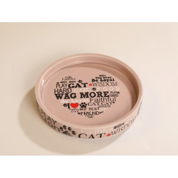 other/pet-care-accessories/mumuso-shallow-ceramic-cat-dish-loving-heart