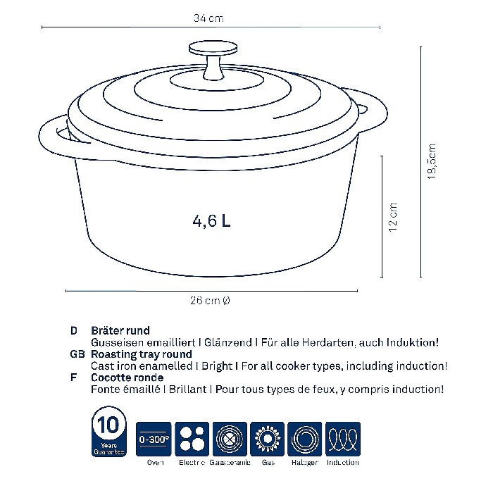 kitchenware/pots-lids-pans/kela-roasting-tray-round-calido-12472