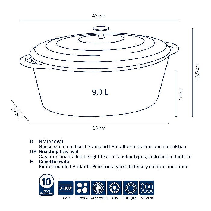 kitchenware/pots-lids-pans/kela-roasting-tray-oval-calido-12474