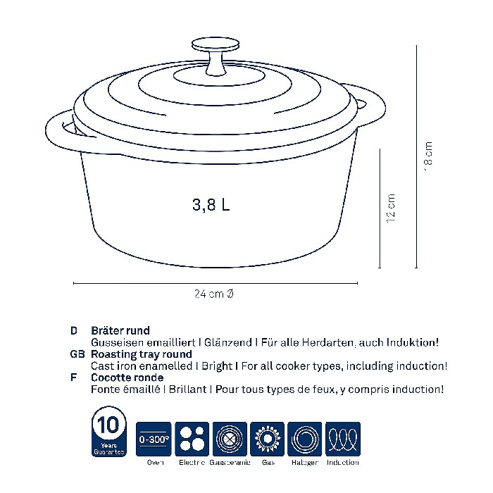 kitchenware/pots-lids-pans/kela-roasting-tray-round-calido-grey