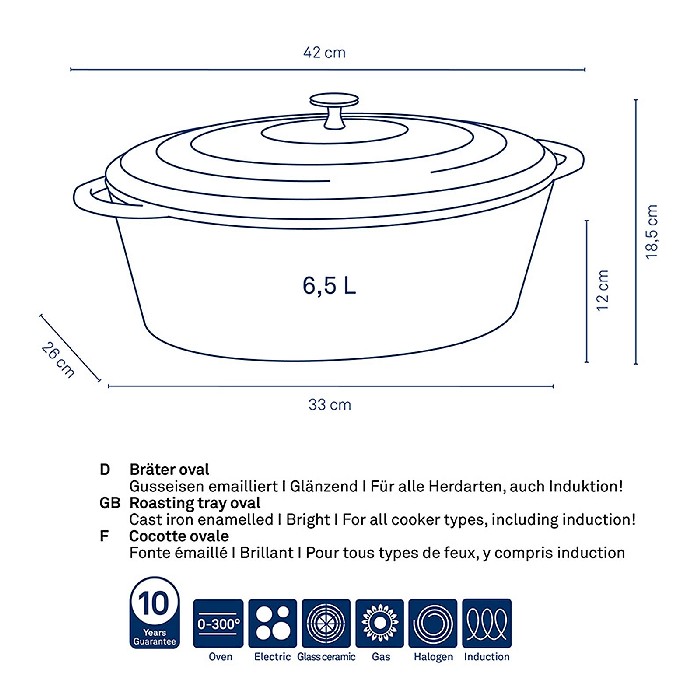 kitchenware/pots-lids-pans/kela-roasting-tray-oval-calido-12608