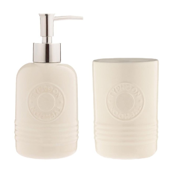 bathrooms/sink-accessories/typhoon-living-cream-soap-dispenser-and-tumbler-set