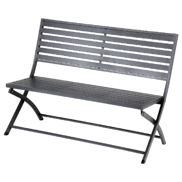 outdoor/chairs-deckchairs/hespéride-olbia-3-seater-folding-steel-bench-graphite