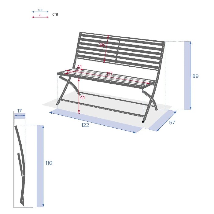 outdoor/chairs-deckchairs/hespéride-olbia-3-seater-folding-steel-bench-graphite