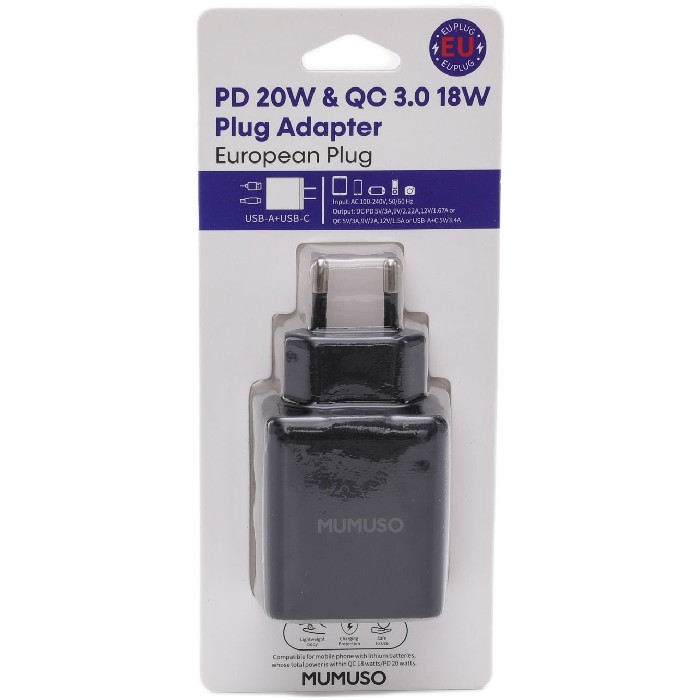 electronics/chargers-power-bank/mumuso-pd-20w-and-qc-30-18w-fast-charger-european-plug-black