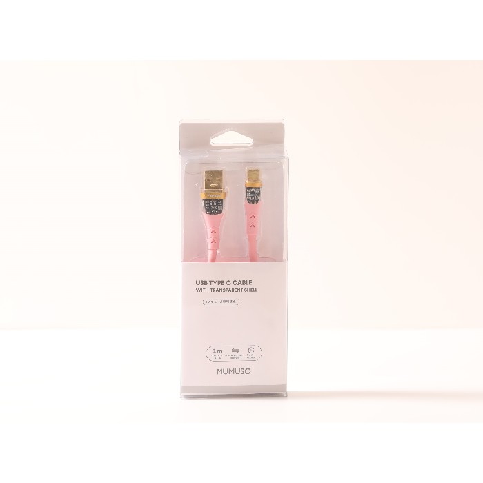 electronics/cables-adapters/mumuso-usb-type-c-cable-with-transparent-shell-pink