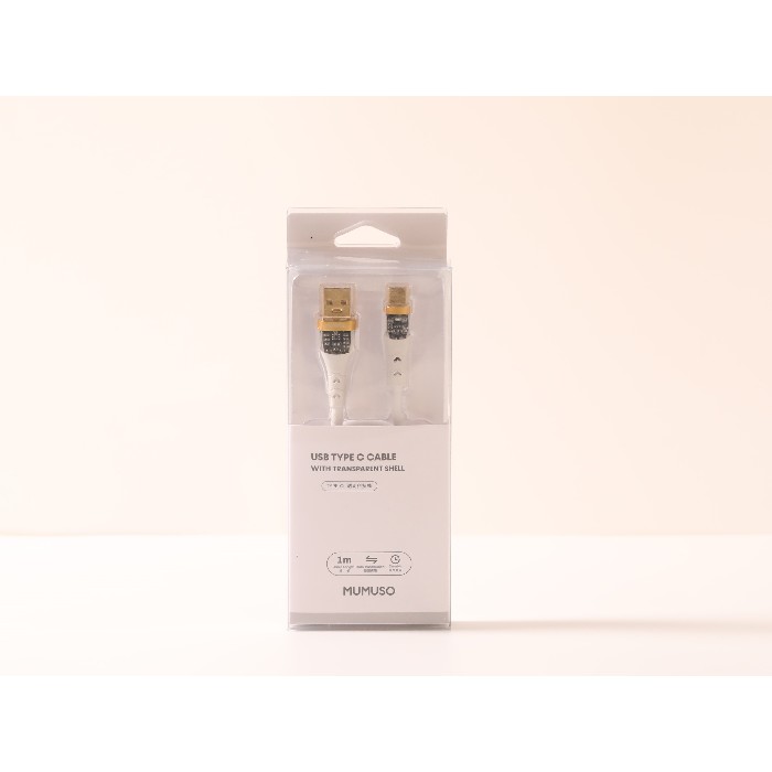 electronics/cables-adapters/mumuso-usb-type-c-cable-with-transparent-shell-white