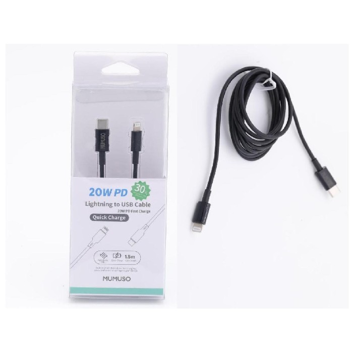 electronics/cables-adapters/mumuso-lightning-to-usb-cable-20w-pd-fast-chargeblack