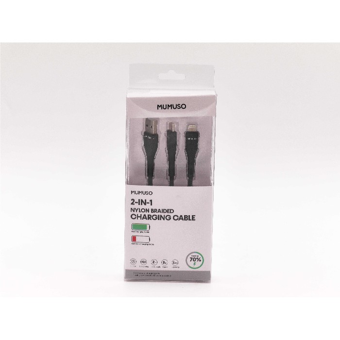electronics/cables-adapters/mumuso-2-in-1-nylon-braided-charging-cable-usb-a-to-lightning-type-cblack