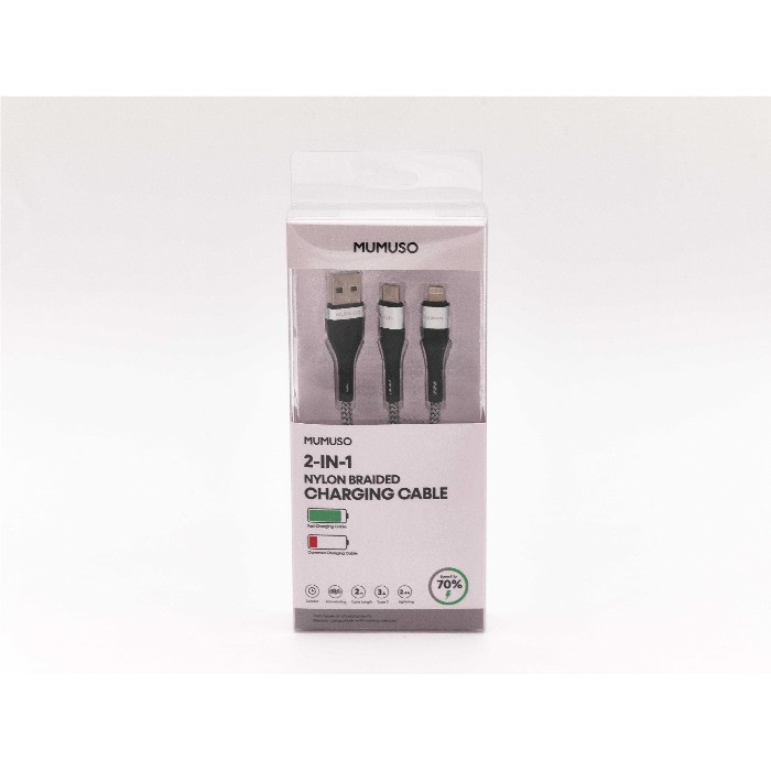electronics/cables-adapters/mumuso-2-in-1-nylon-braided-charging-cable-usb-a-to-lightning-type-cwhite