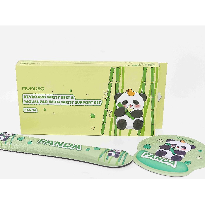 electronics/keyboards-mice/mumuso-keyboard-wrist-rest-mouse-pad-with-wrist-support-set-panda
