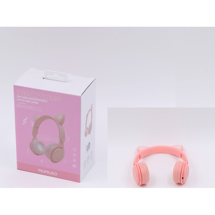 electronics/headphones-ear-pods/mumuso-fashion-wireless-on-ear-headphones-with-cat-ears-pink