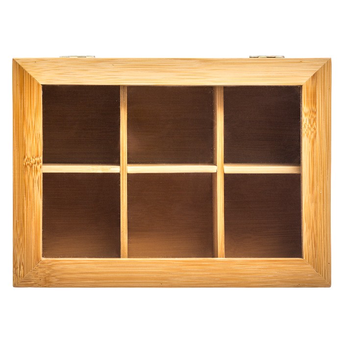 kitchenware/miscellaneous-kitchenware/5five-bamboo-tea-box-with-6-compartments-22cm-x-16cm-x-9cm