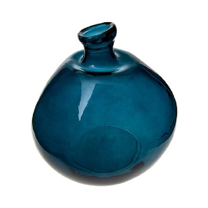 home-decor/vases/atmosphera-round-recycled-glass-vase-blue-diameter-33cm