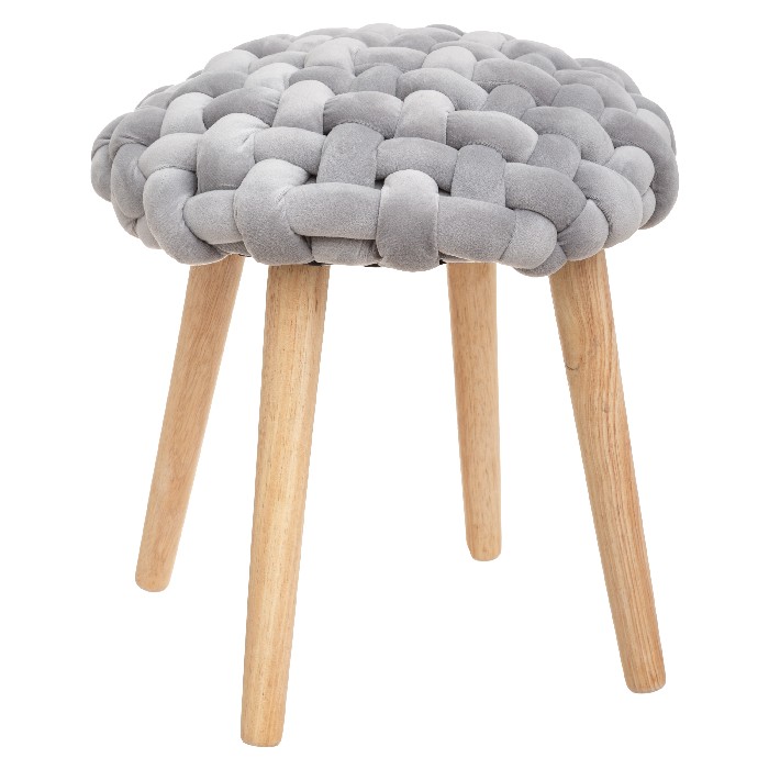 living/seating-accents/atmosphera-cosy-grey-velvet-knitted-side-stool