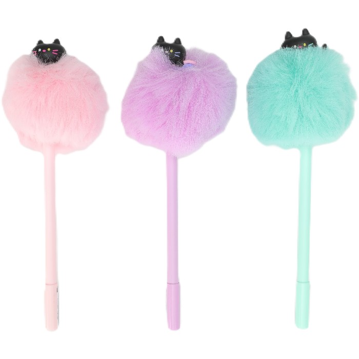 kids-and-stationery/stationery-pencils-pens-markers/mumuso-black-cat-gel-pen-with-pompom-3-assorted