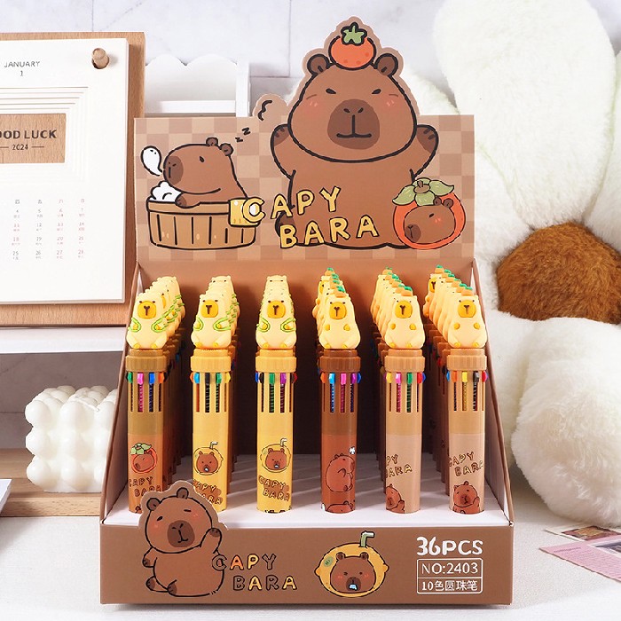 kids-and-stationery/stationery/mumuso-10-in-1-multi-color-ballpoint-pen-cute-capybara