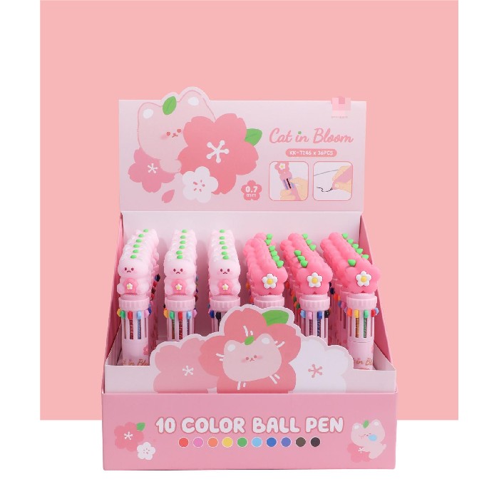 kids-and-stationery/stationery/mumuso-10-in-1-multi-color-ballpoint-pen-kitten-cherry-blossom