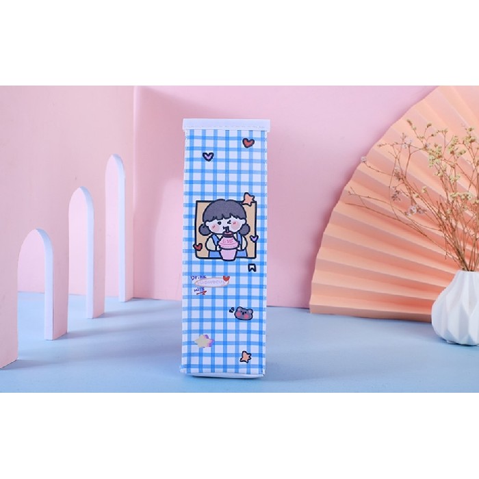 kids-and-stationery/stationery/mumuso-lovely-girl-pencil-case-milk-cartonblue-grid