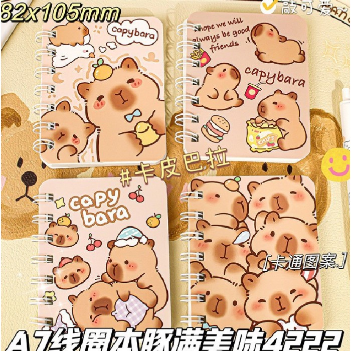 kids-and-stationery/stationery/mumuso-a7-spiral-notebook-cute-capybara