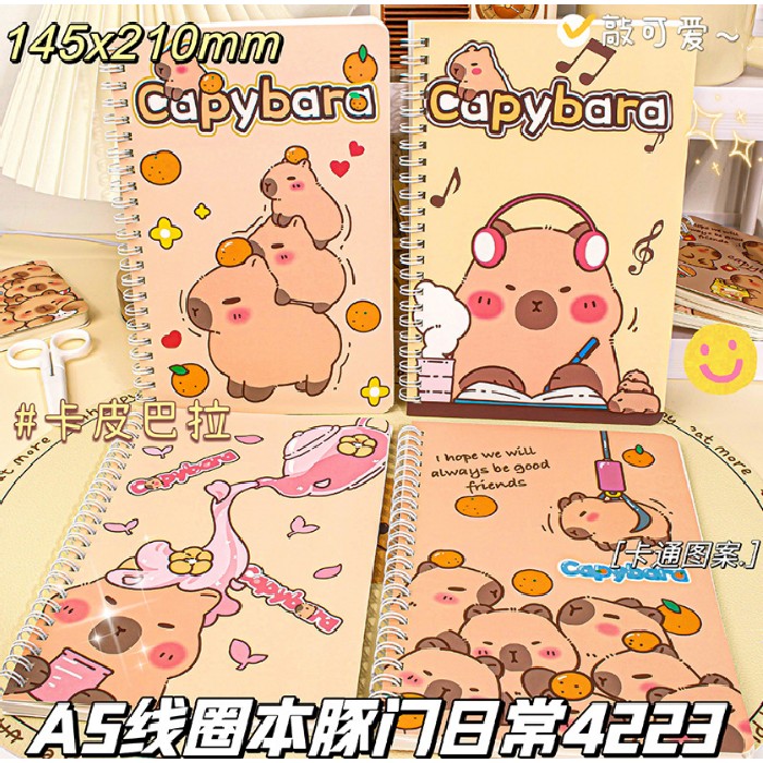 kids-and-stationery/stationery/mumuso-a5-spiral-notebook-cute-capybara