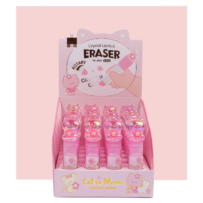 kids-and-stationery/stationery/mumuso-crystal-lipstick-shaped-eraser-kitten-cherry-blossom