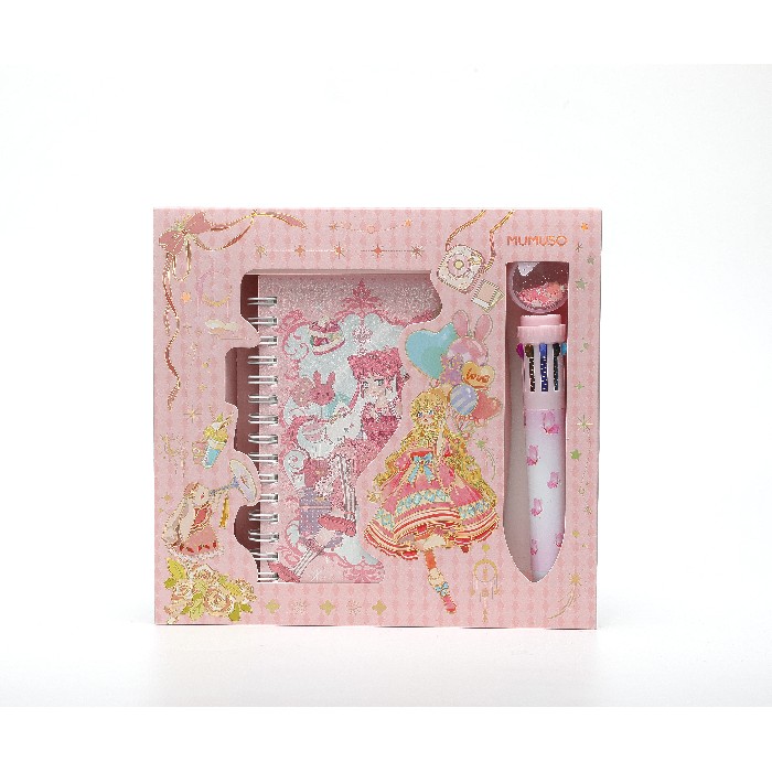 kids-and-stationery/stationery/mumuso-spiral-notebook-10-color-ballpoint-pen-set-pink