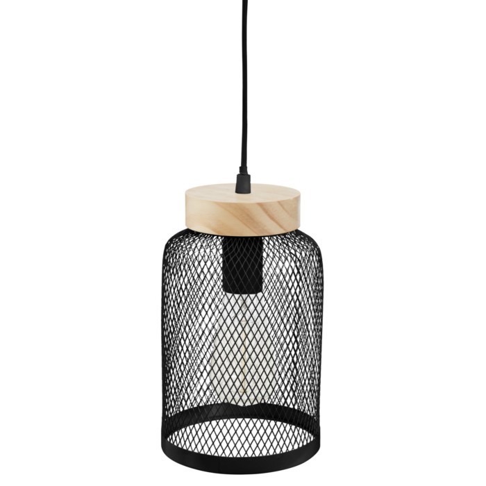lighting/chandelier-pendant-lighting/atmosphera-zely-black-met-wood-pendant-lamp-h24cm