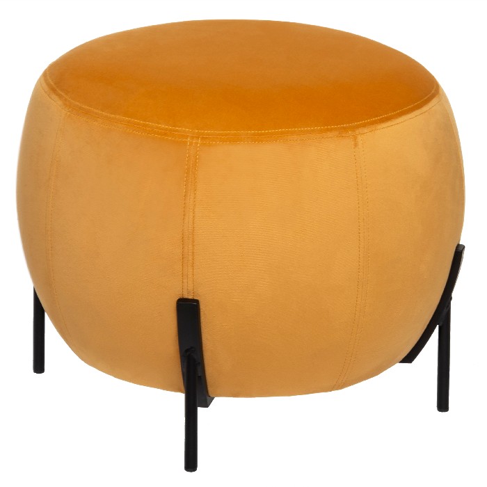 living/seating-accents/atmosphera-velvet-pouf-with-metal-legs-d44cm-x-h35cm-mustard