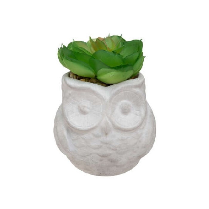 home-decor/artificial-plants-flowers/atmosphera-owl-pot-with-succulent-height-8cm