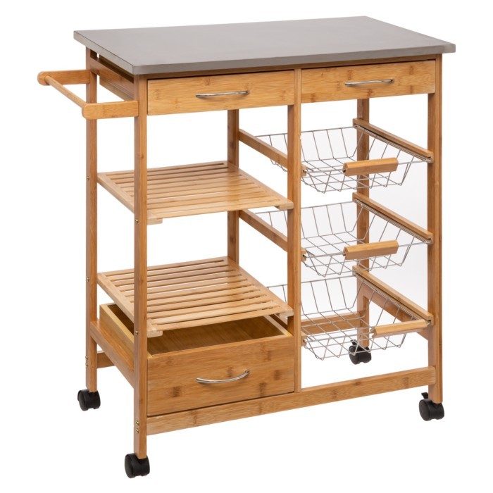 kitchenware/racks-holders-trollies/5five-bamboo-with-stainless-steel-trolley-bs