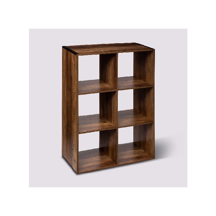 living/shelving-systems/atmosphera-6-compartment-industrial-shelves-dark-wood-effect