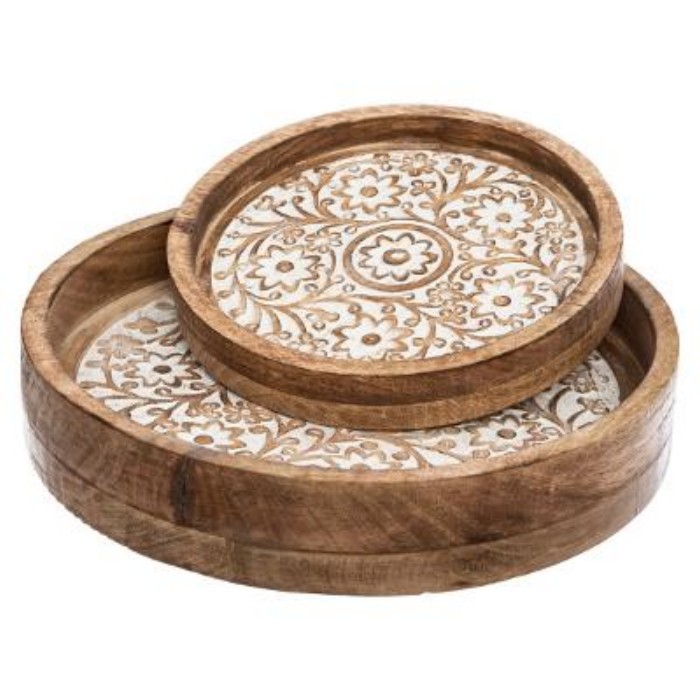 tableware/serveware/atmosphera-round-wooden-tray-ritual-set-of-2