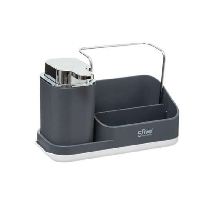 kitchenware/miscellaneous-kitchenware/5five-sink-caddy-with-dispenser-grey-21cm-x-10cm