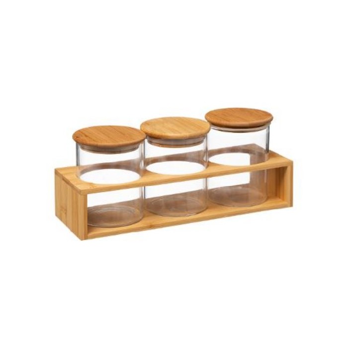 kitchenware/food-storage/5five-glass-canister-04l-x3-bamboo