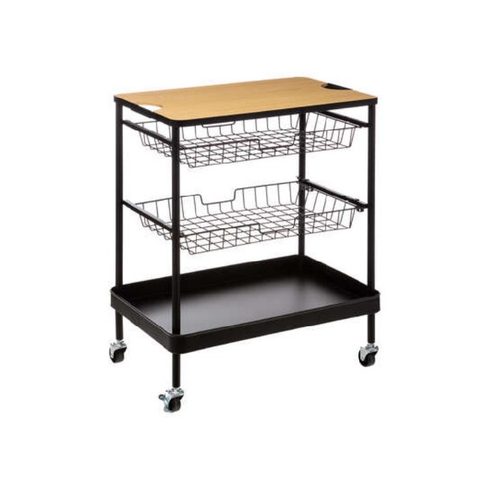 kitchenware/racks-holders-trollies/5five-metal-trolley-with-board-and-2-baskets