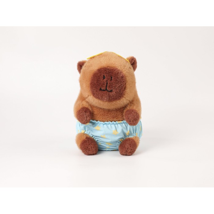 kids-and-stationery/toys-dolls-soft-toys/mumuso-summer-series-stuffed-animal-23cm-capybara-wearing-swimming-trunks