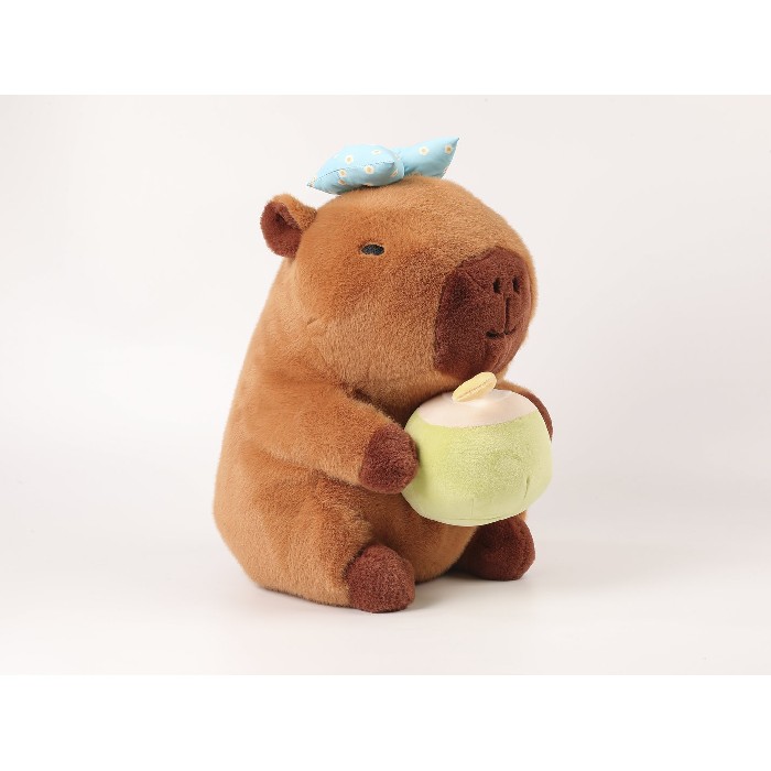kids-and-stationery/toys-dolls-soft-toys/mumuso-summer-series-stuffed-animal-35cm-capybara-with-coconut