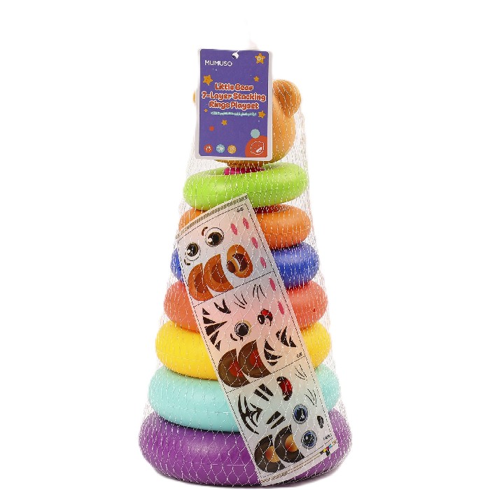kids-and-stationery/toys-baby-pre-school-toys/mumuso-little-bear-7-colour-stacking-rings-toy