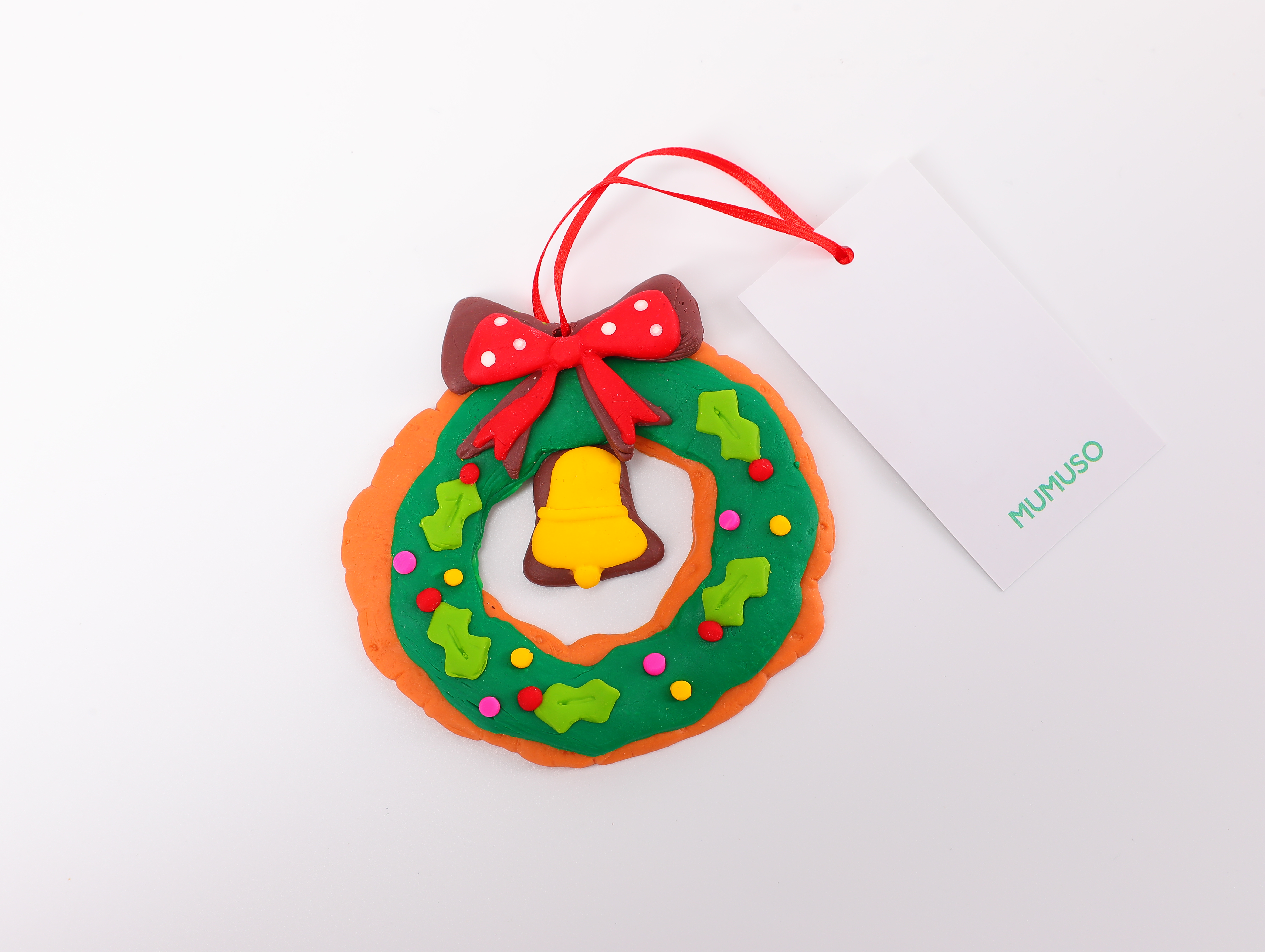 christmas/wreaths/mumuso-polymer-clay-christmas-hanging-decoration-wreath-bell